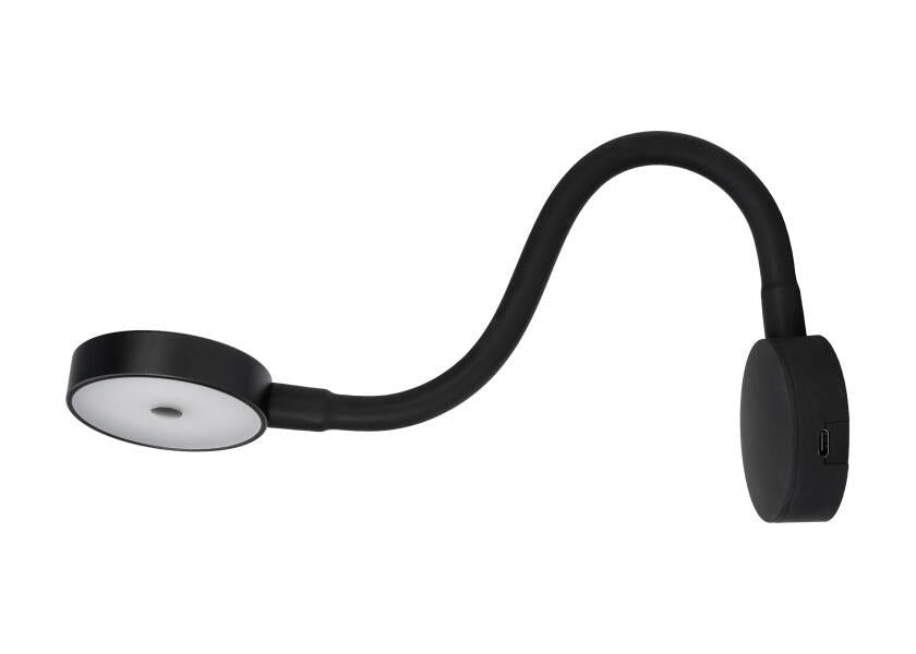 SEATEC LED - læselampe med lysdæmper og USB / sort - SejlStrøm