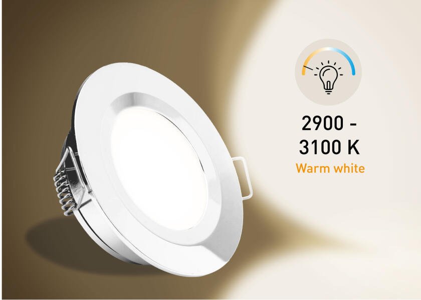 SEATEC LED loftslampe med kontakt / forkromet - SejlStrøm