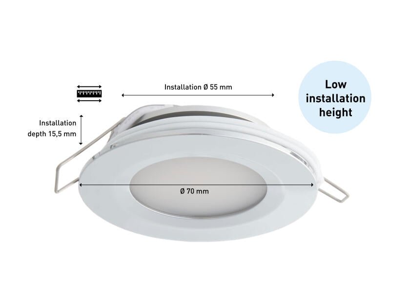 SEATEC LED loftslampe med kontakt / forkromet - SejlStrøm