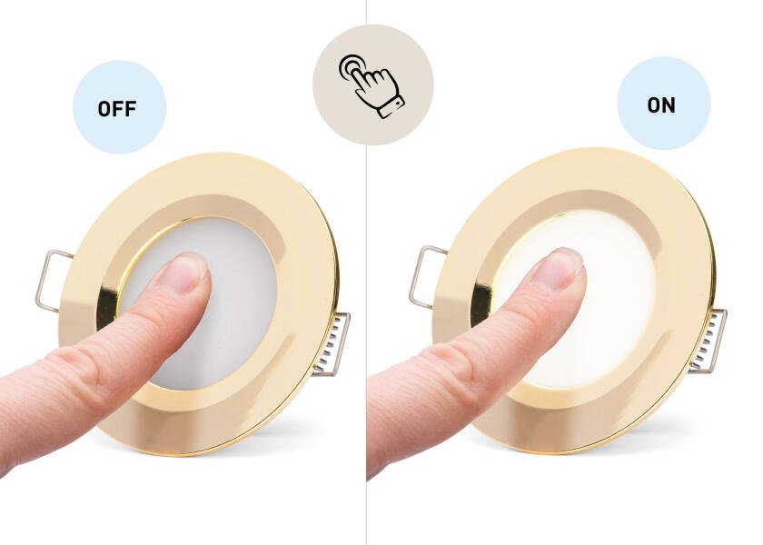SEATEC LED loftslampe med kontakt / guldbelagt - SejlStrøm