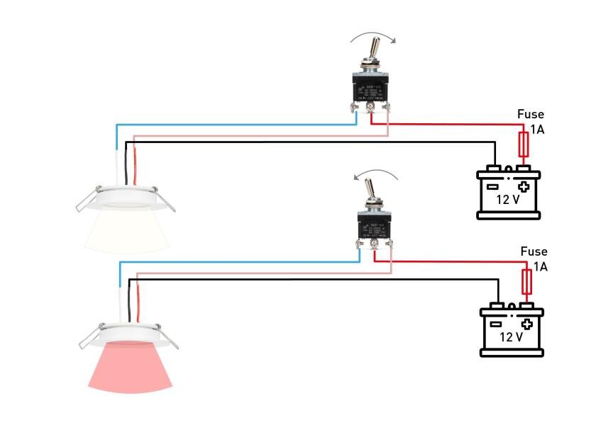 SEATEC LED loftslampe / omskiftelig hvid/rød - SejlStrøm