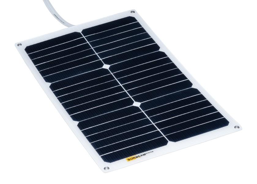 SUNBEAM Tough 21 – semi - fleksibelt solpanel 21 W (434 x 277 x 3 mm) - SejlStrøm
