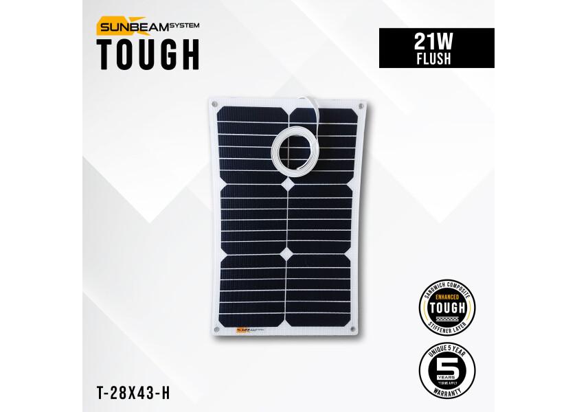 SUNBEAM Tough 21 – semi - fleksibelt solpanel 21 W (434 x 277 x 3 mm) - SejlStrøm