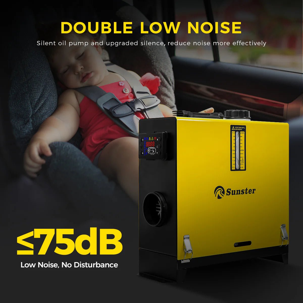 Sunster A2013SL 8 kW Alt-i-ét dieselfyr 12/24 V – Kraftig dieselfyr til båd, autocamper og varebil