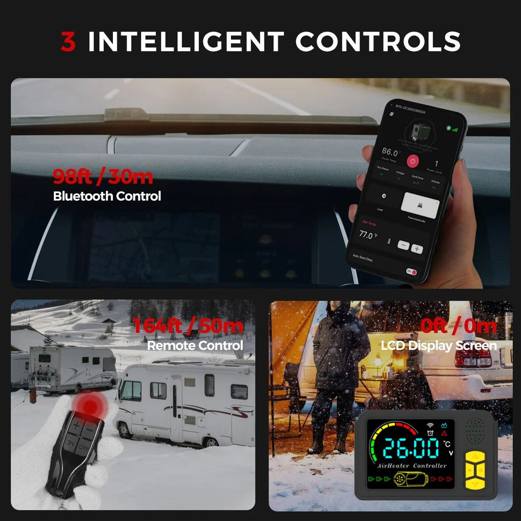 Sunster SH B2 2 kW dieselfyr – splitmodel med Bluetooth