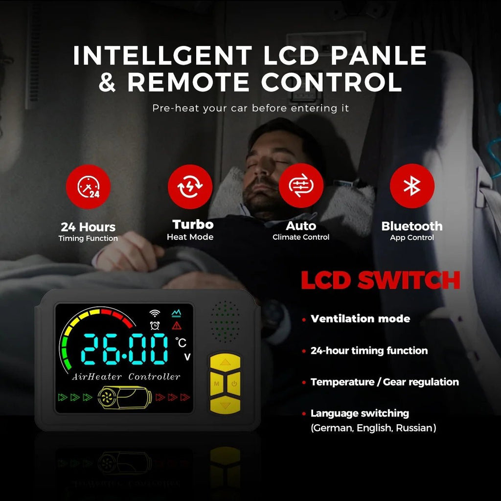 Sunster SH B2 2 kW dieselfyr – splitmodel med Bluetooth