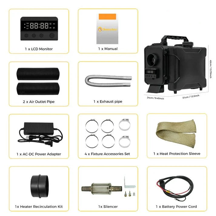 Sunster HTB1 8 kW dieselfyr – Toolbox med GSM/LTE