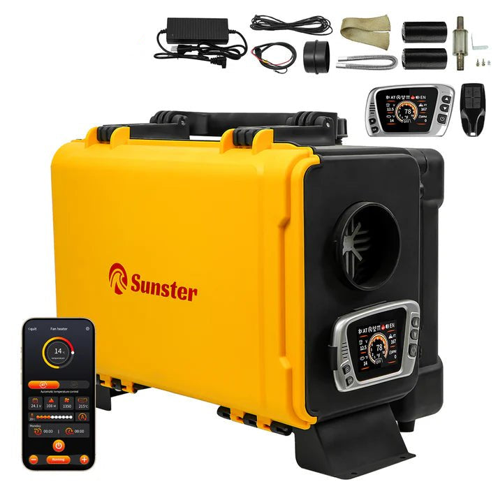 Sunster HTB1 8 kW dieselfyr – Toolbox med Bluetooth