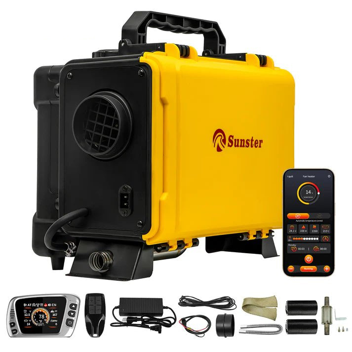 Sunster HTB1 8 kW dieselfyr – Toolbox med Bluetooth