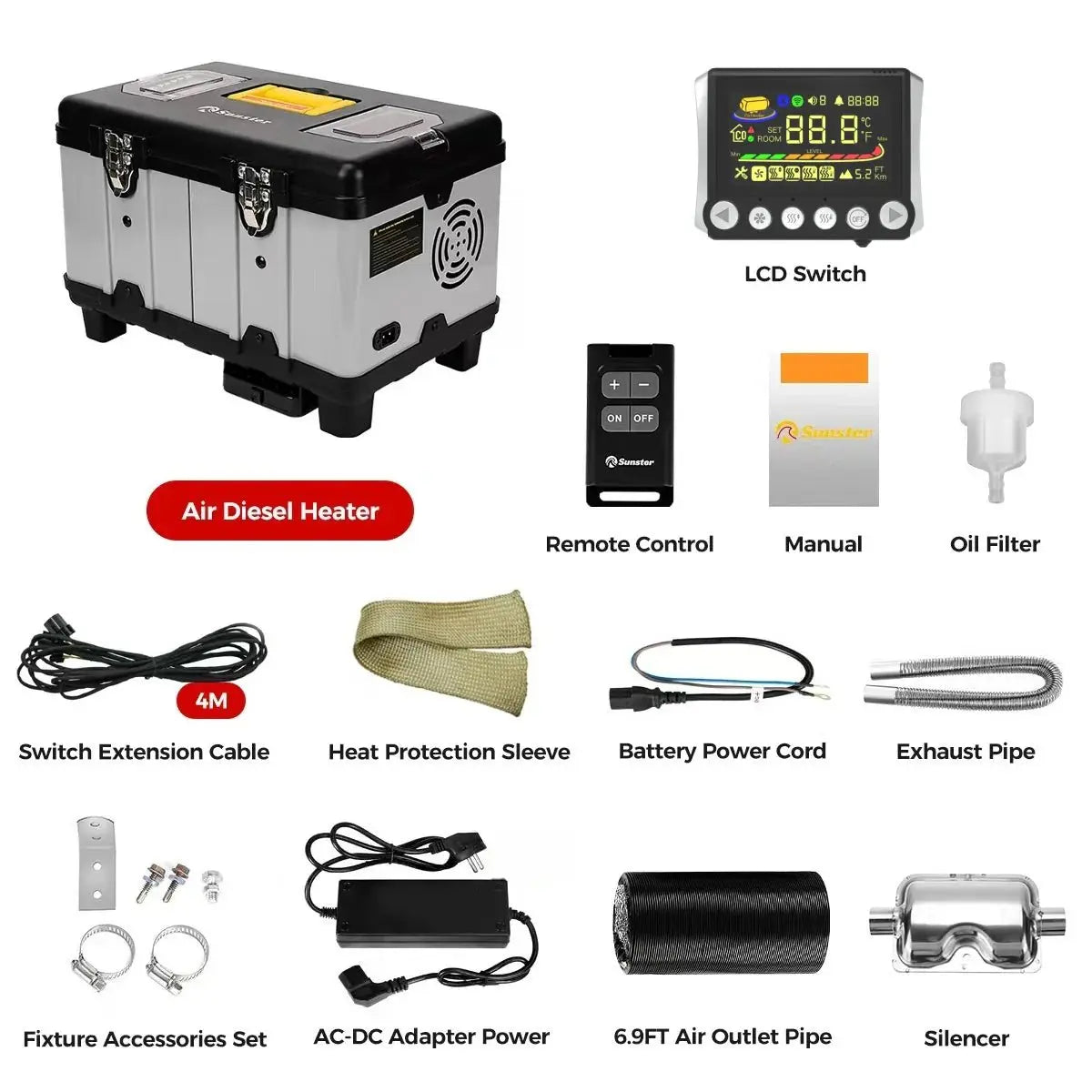 Sunster TB10 8 kW dieselfyr – Toolbox med Bluetooth