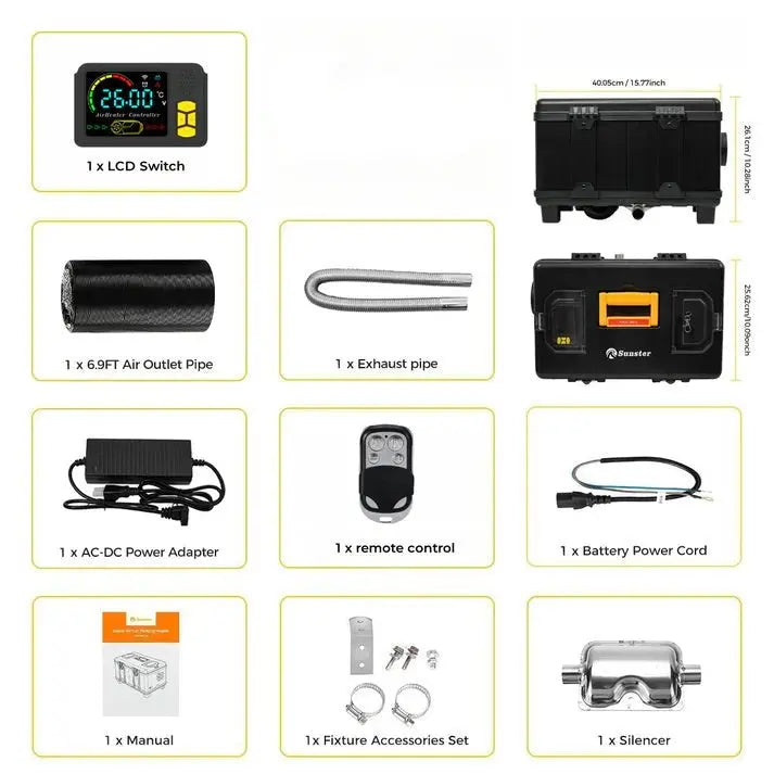 Sunster TB10 8 kW dieselfyr – Toolbox med Bluetooth