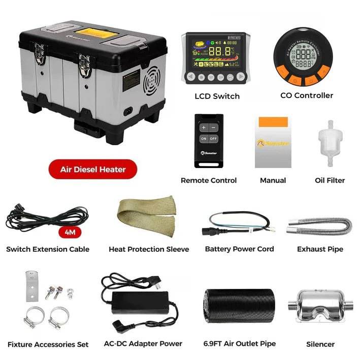 Sunster TB10PRO 8 kW dieselfyr – Toolbox med WiFi og Bluetooth