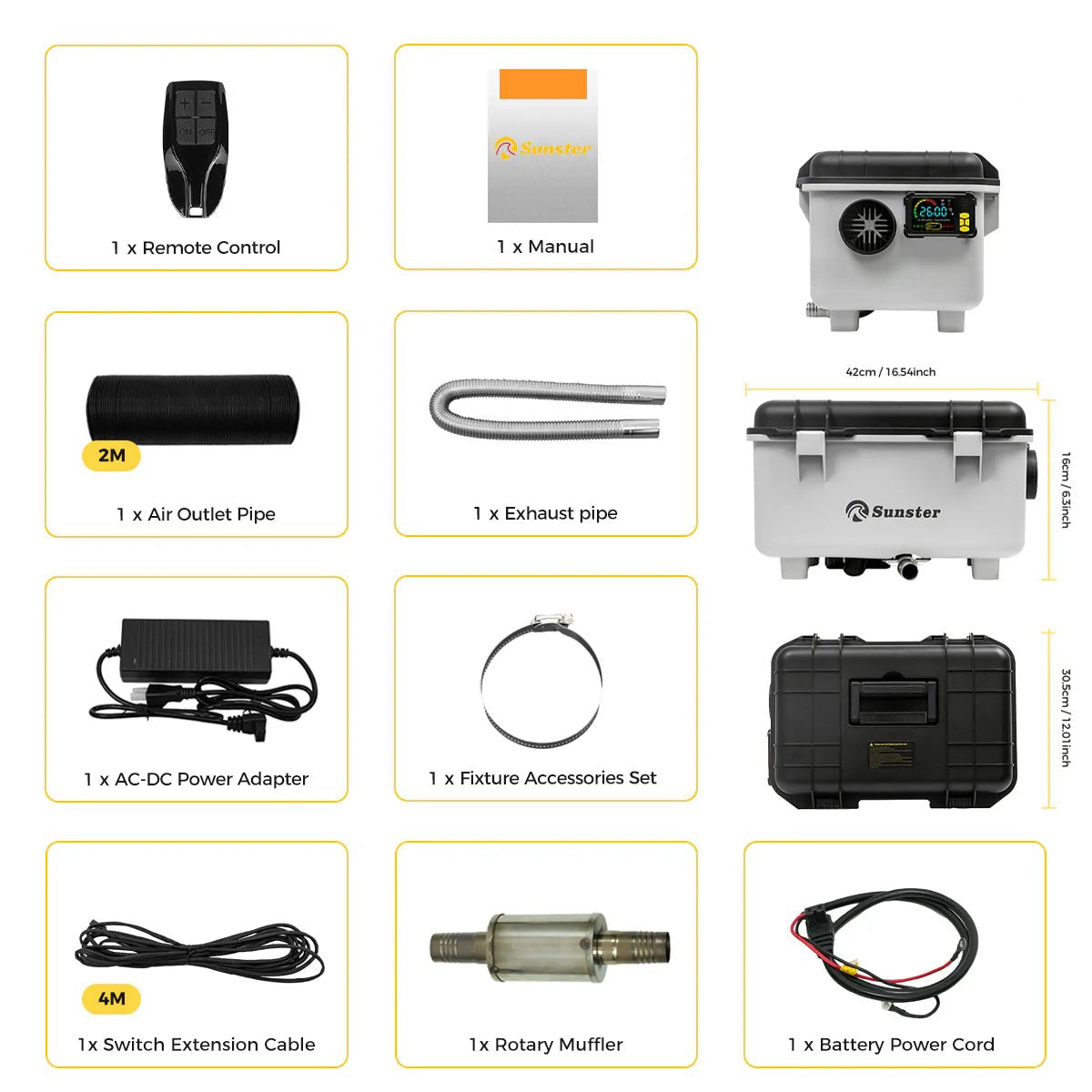Sunster TB30 8 kW dieselfyr – Toolbox med Bluetooth