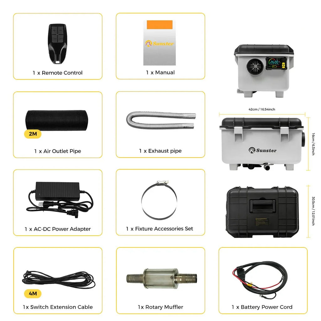 Sunster TB30 8 kW dieselfyr – Toolbox med Bluetooth