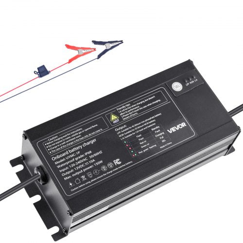 VEVOR IP68 marinebatterilader – 1 bank á 10 A / 12 V – detaljebillede 2