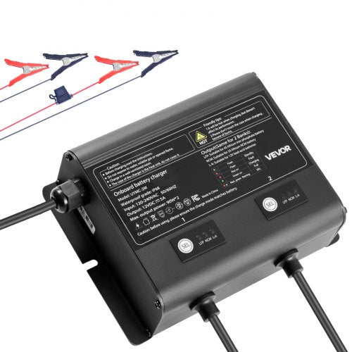 VEVOR IP68 marinebatterilader – 2 banke á 5 A / 12 V – detaljebillede 2