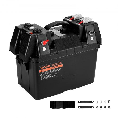 VEVOR smart batterikasse Group 24/31 – voltmeter, USB og Anderson – detaljebillede 2