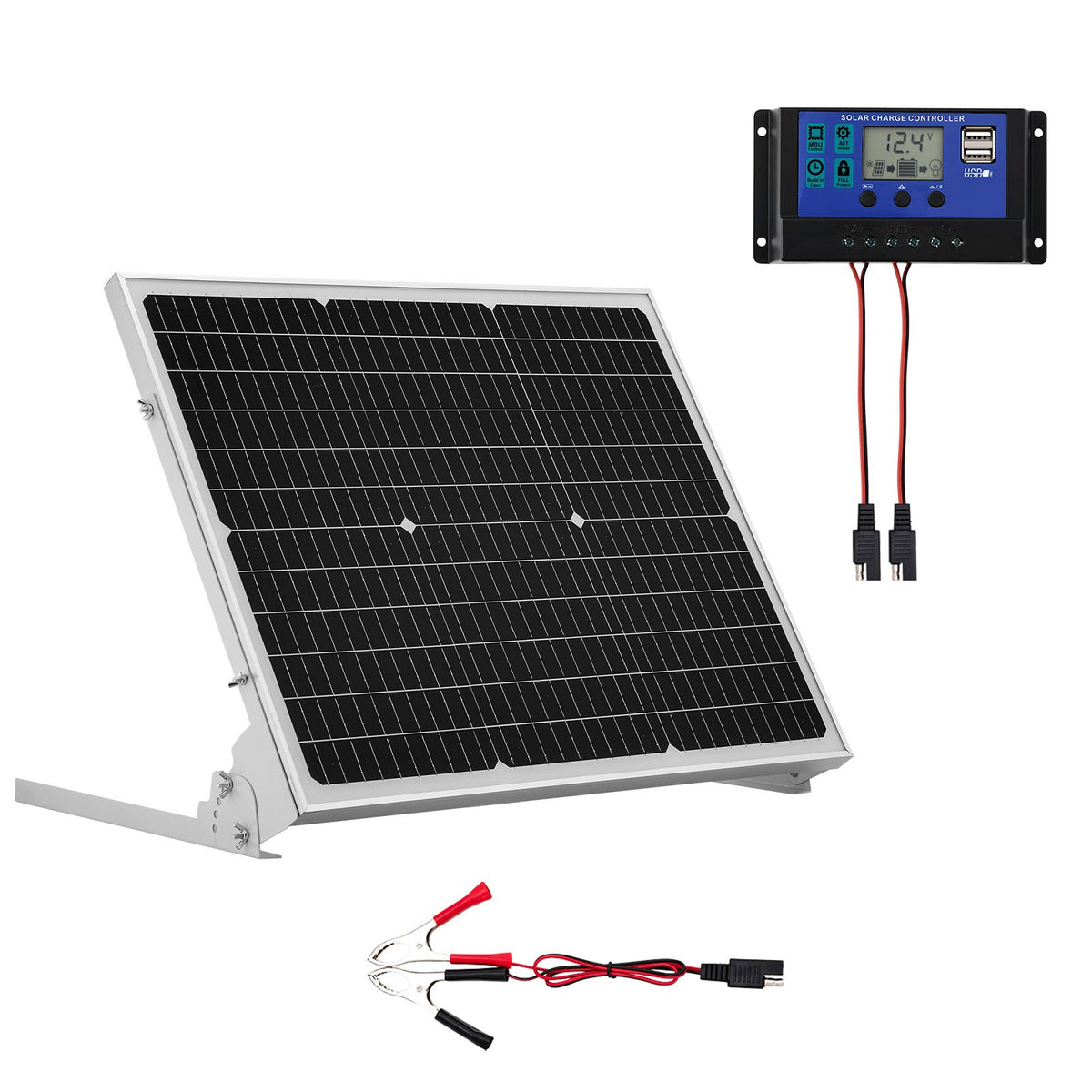 VEVOR 50 W solcelle-vedligeholdelseslader til 12 V batteri – MPPT – officielt VEVOR produktbillede