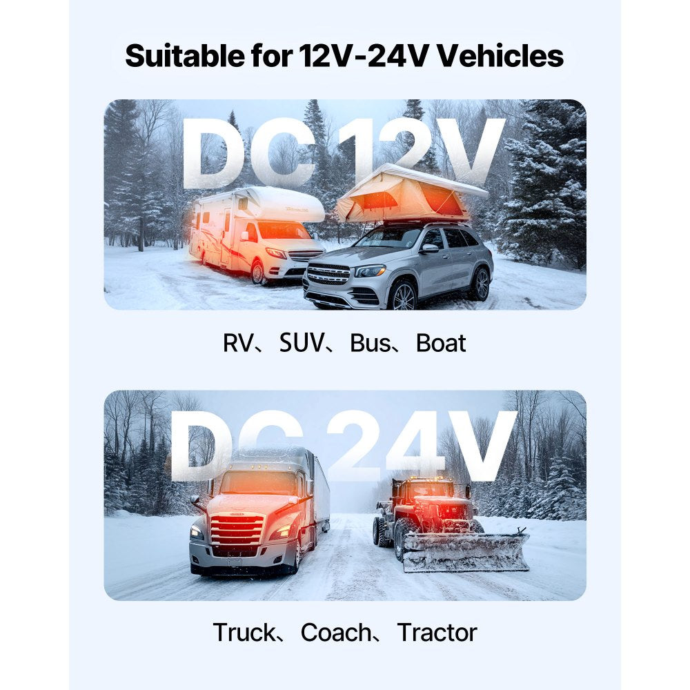 VEVOR dieselvarmer 8 kW 12/24 V – sort LCD og forvarmning – billede 6