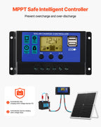 VEVOR 30 W solcelle-vedligeholdelseslader til 12 V batteri – MPPT – detaljebillede 4