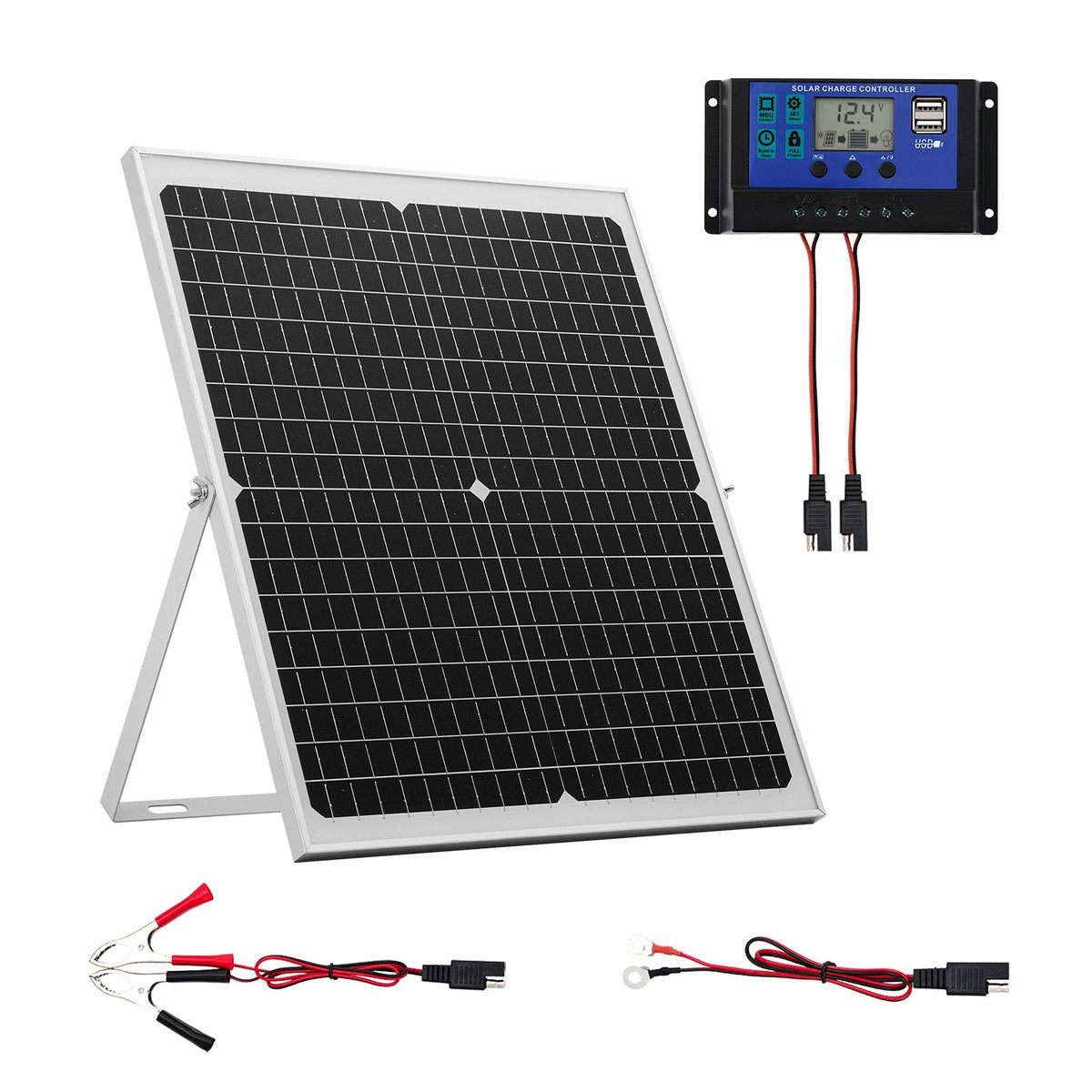 VEVOR 30 W solcelle-vedligeholdelseslader til 12 V batteri – MPPT – officielt VEVOR produktbillede