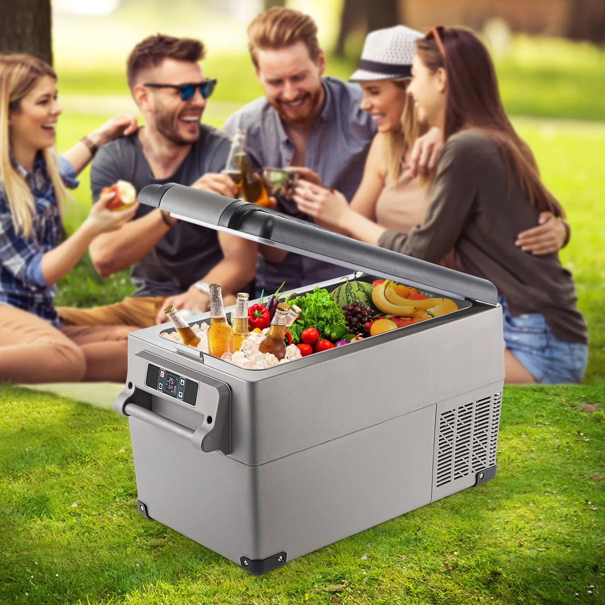 VEVOR 35L Bærbar Kompressor Køleboks 12V / 24V / 230V – Til Bil, Båd & Camping - SejlStrøm