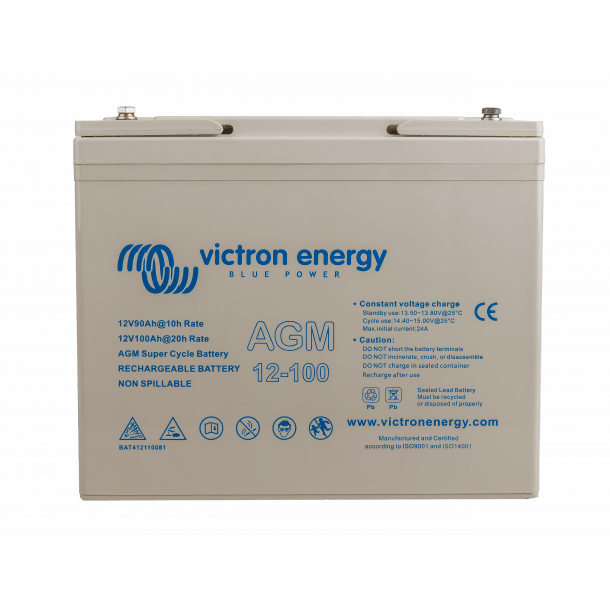 Victron 12V/100Ah AGM Super Cycle Batteri (M6) - SejlStrøm