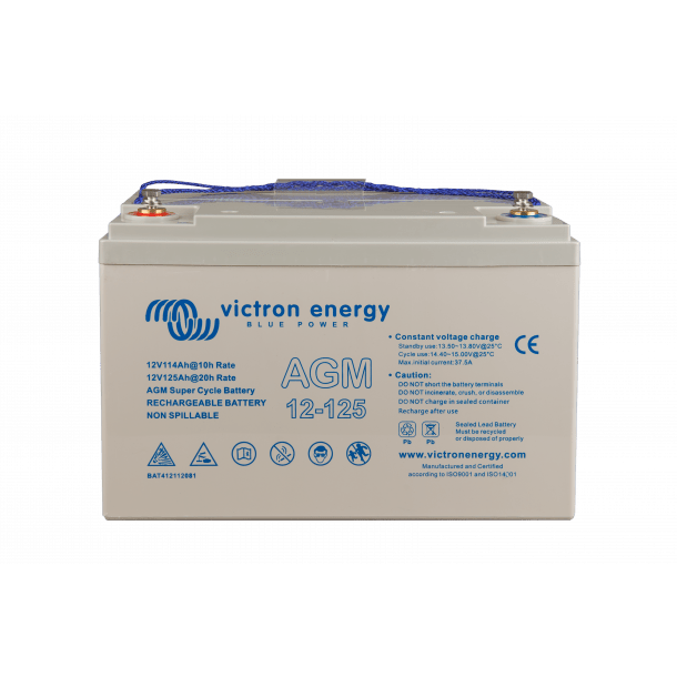 Victron 12V/125Ah AGM Super Cycle Batteri (M8) - SejlStrøm