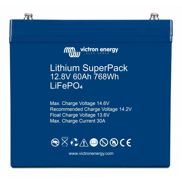 Victron Lithium SuperPack 12,8V/60Ah (M6) - SejlStrøm