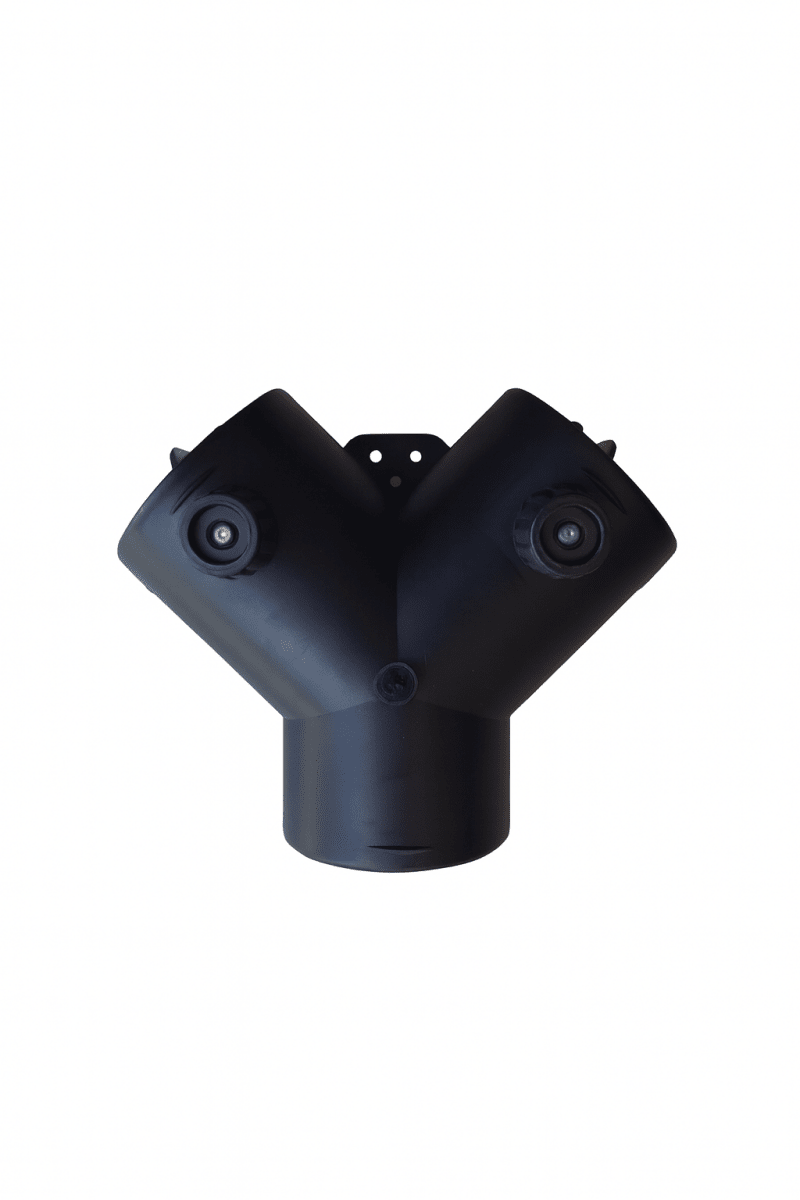 Y‑stykke med lukbar spjæld Ø60/Ø75 mm – Luftfordeler & Justérbar Luftkontrol - CamperStrøm